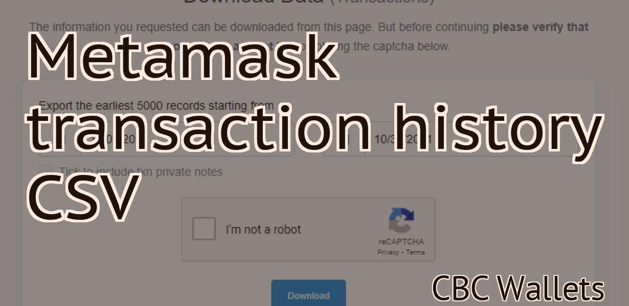 Metamask transaction history CSV