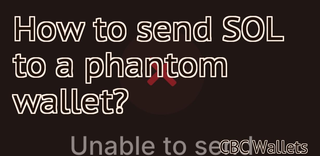 How to send SOL to a phantom wallet?
