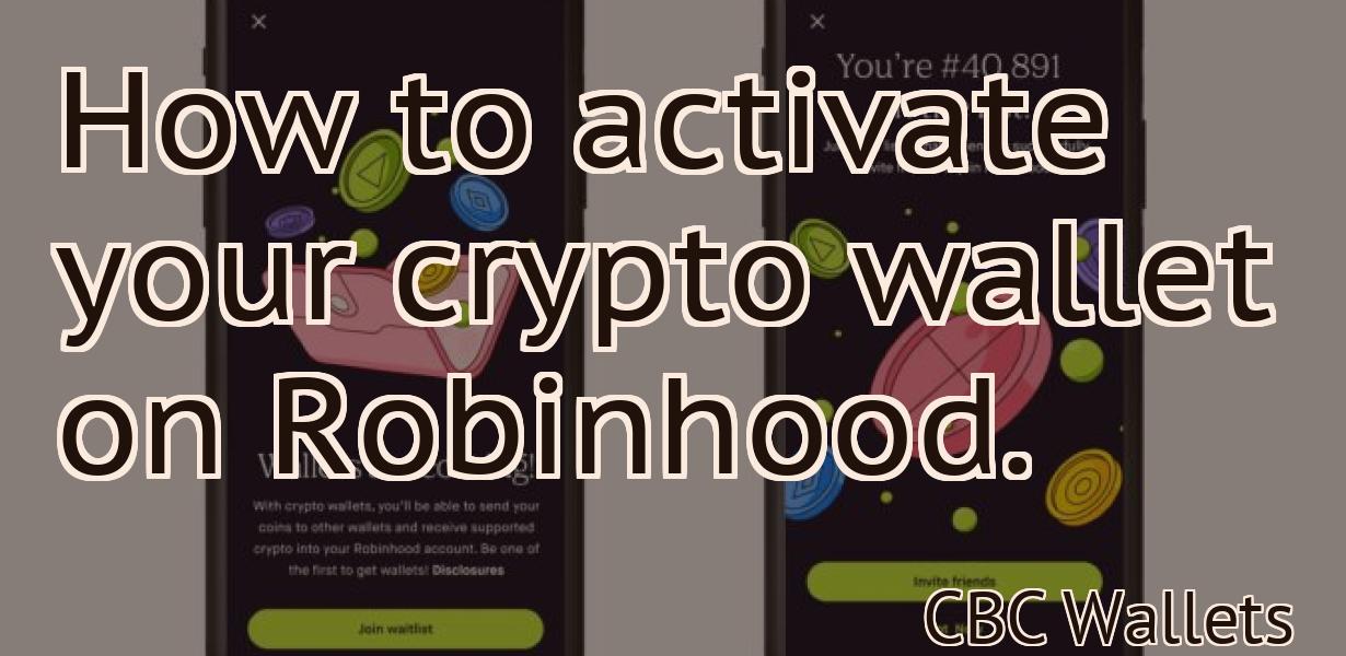 How to activate your crypto wallet on Robinhood.