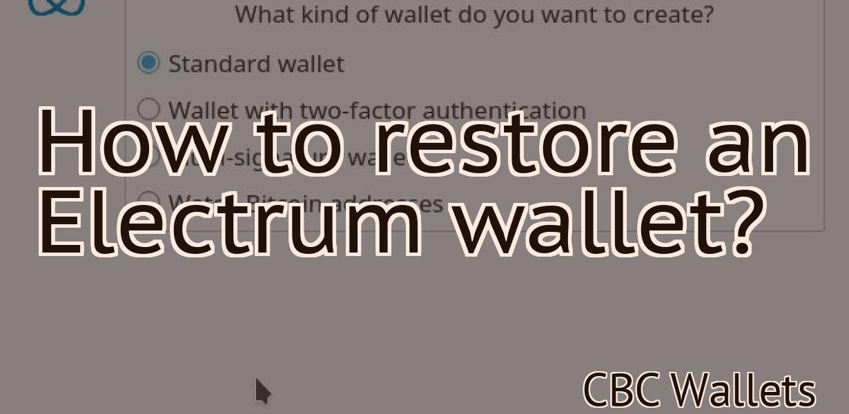 How to restore an Electrum wallet?