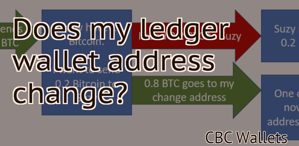 Does my ledger wallet address change?