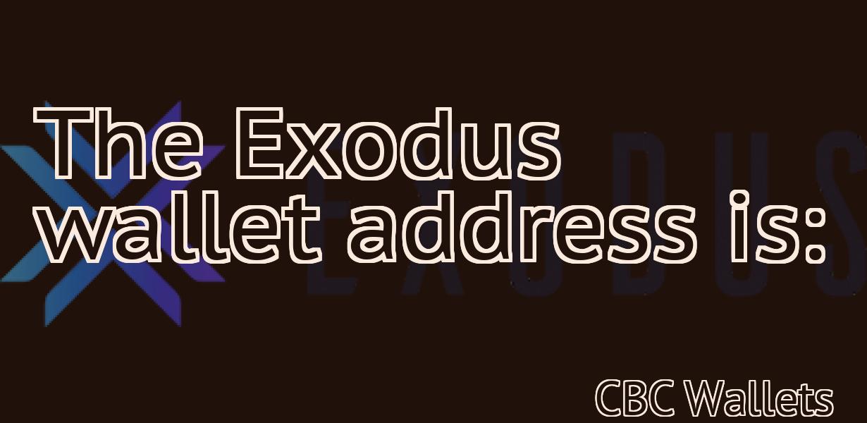 The Exodus wallet address is: