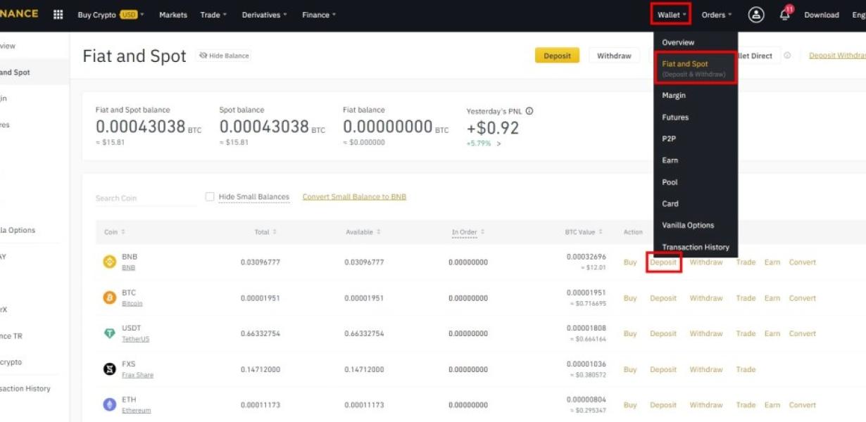 Exporting BNB from Trust Walle