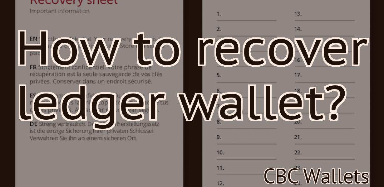 How to recover ledger wallet?