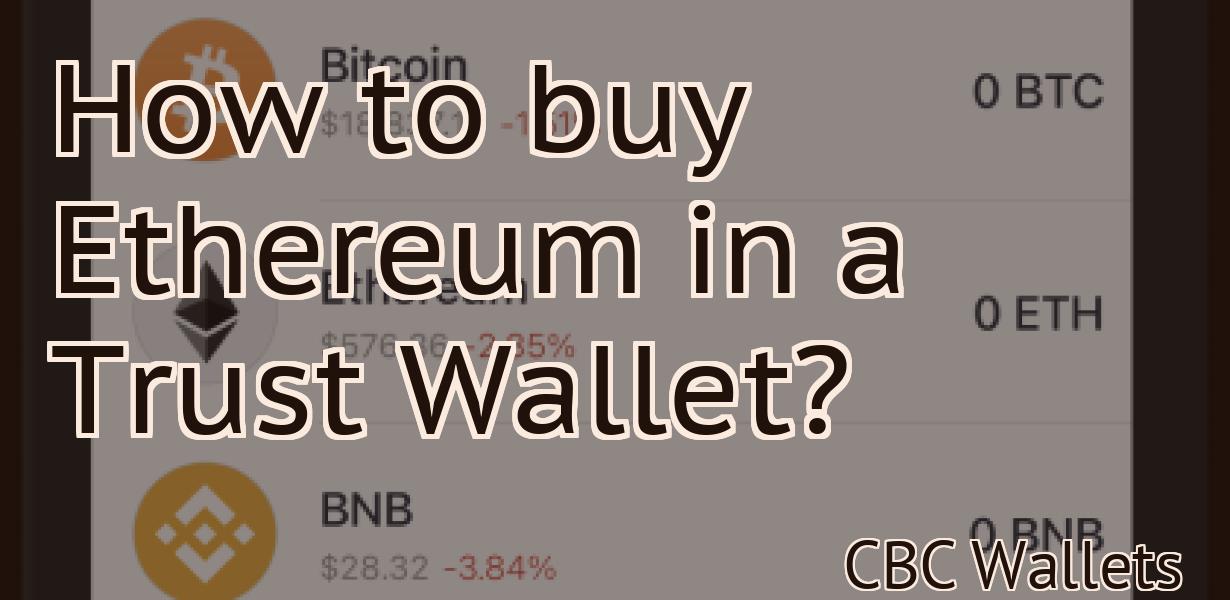 How to buy Ethereum in a Trust Wallet?