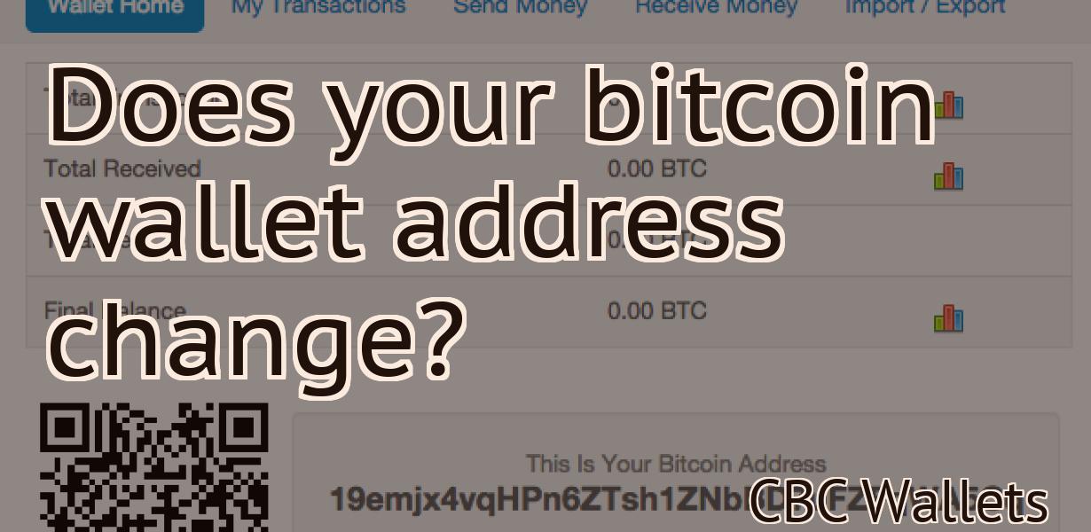 Does your bitcoin wallet address change?