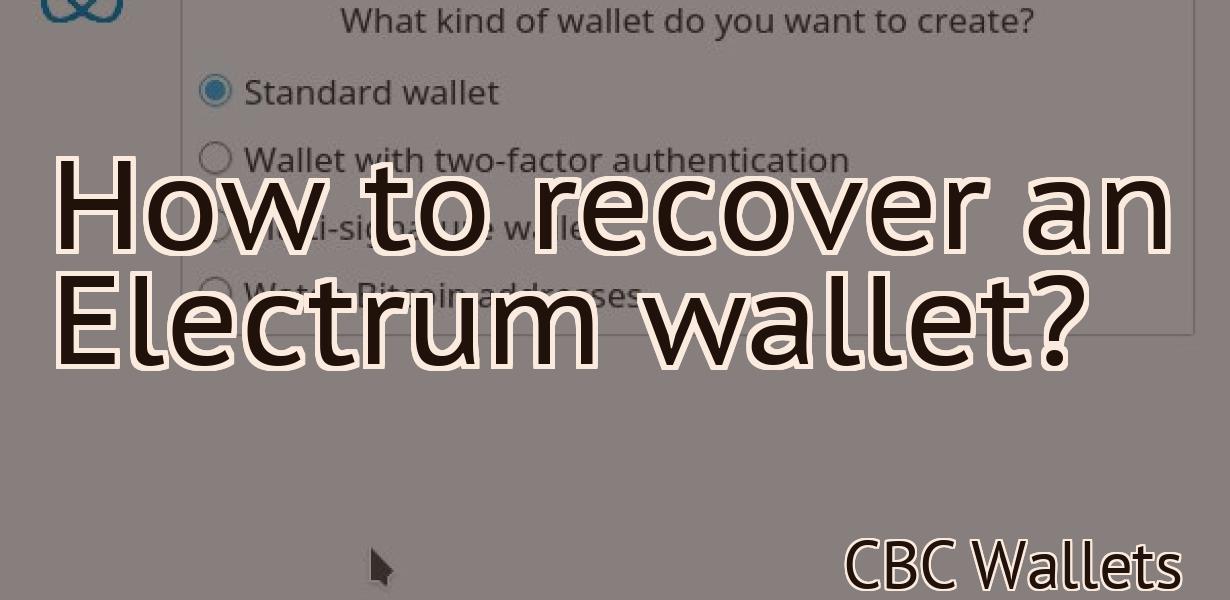 How to recover an Electrum wallet?